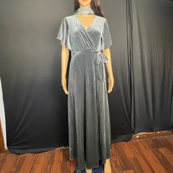 Arbor | Dresses | Blue Gray Velvet Dress | Poshmark Arbor | Dresses | Blue Gray Velvet Dress | Poshmark